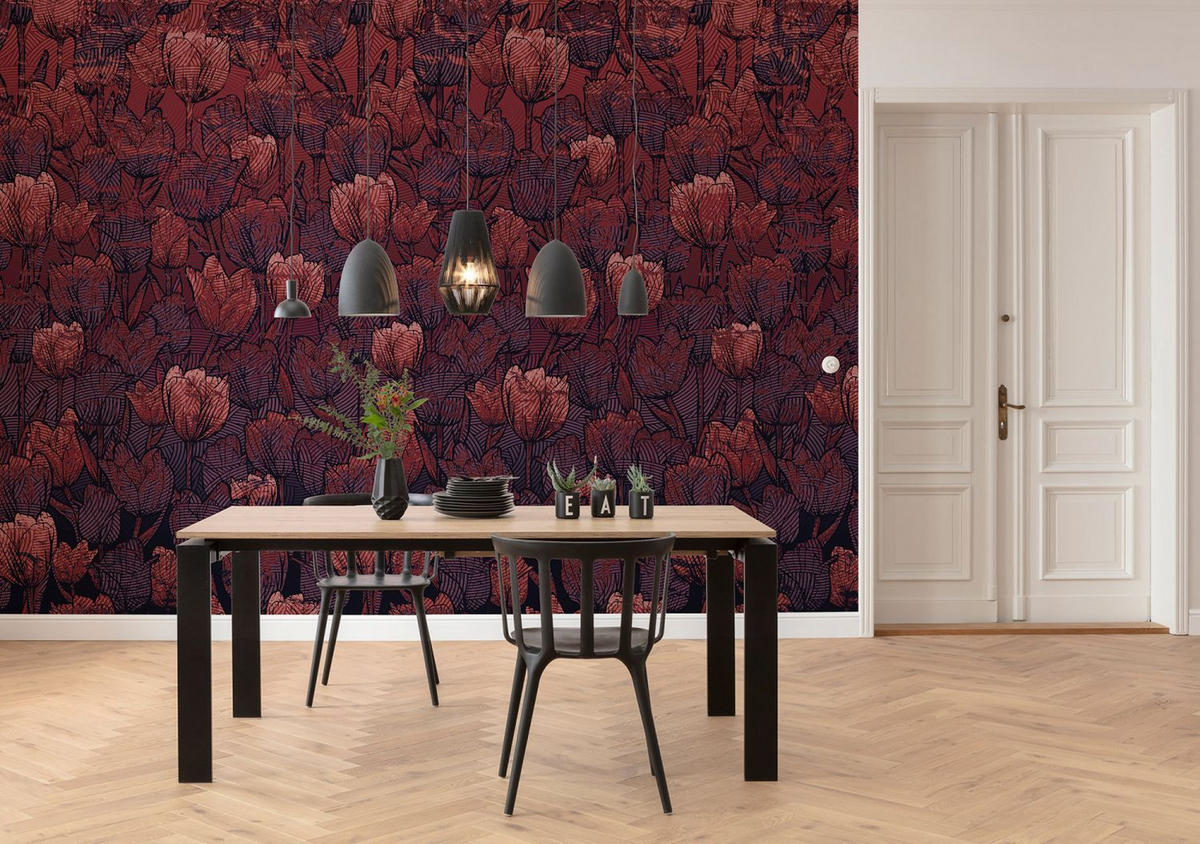 FOTOTAPETE Tulpen 400 x 280 cm - Rot, Papier (400/280cm) - Sanders & Sanders