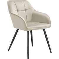 ESSZIMMERSTUHL Marilyn,58 x 62 x 82 cm,creme/schwarz - Creme/Schwarz, Kunststoff (58/82/62cm) - tectake
