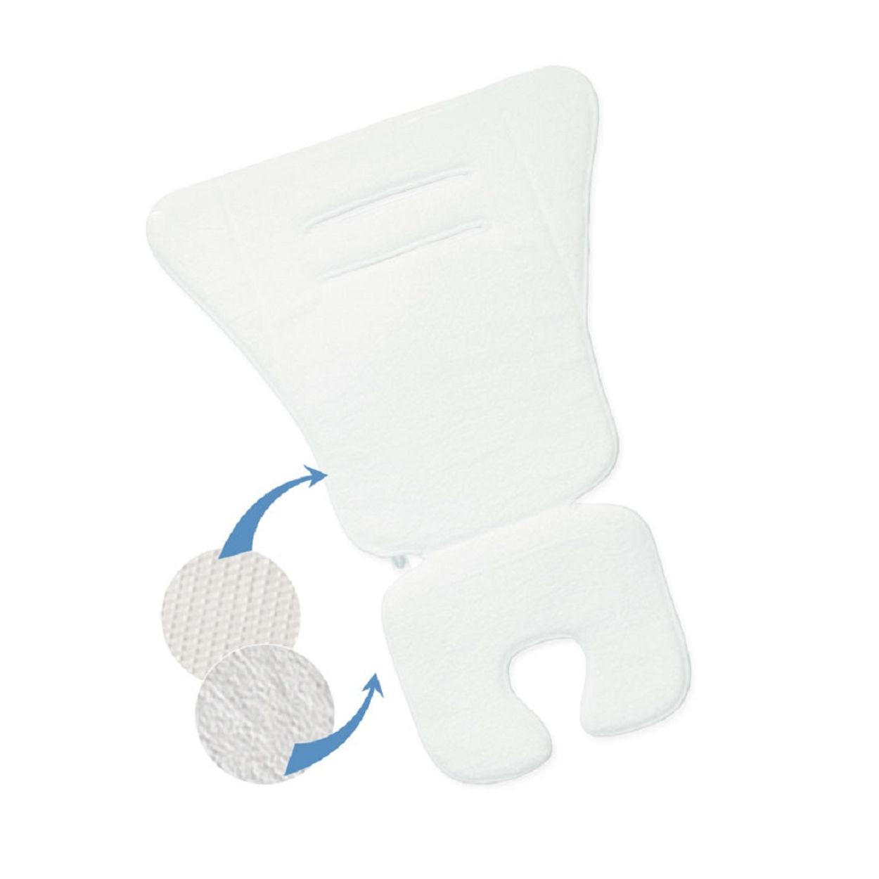 KINDERWAGEN-SITZAUFLAGE Duo Komfort weiß Polyester, wasserabweisend, leicht zu reinigen, für unterwegs - Weiß, Textil (2/30/40cm) - Lorelli