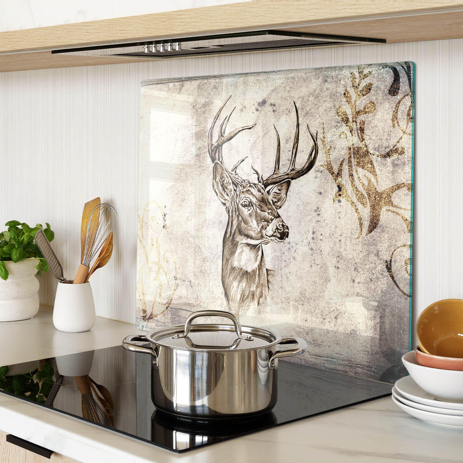 Thumbnail - Tulup Glasplatte, Beige, Glas, 60x0.4x52 cm, Küchen, Küchenelektrogeräte, Herde, Herdabdeckplatten