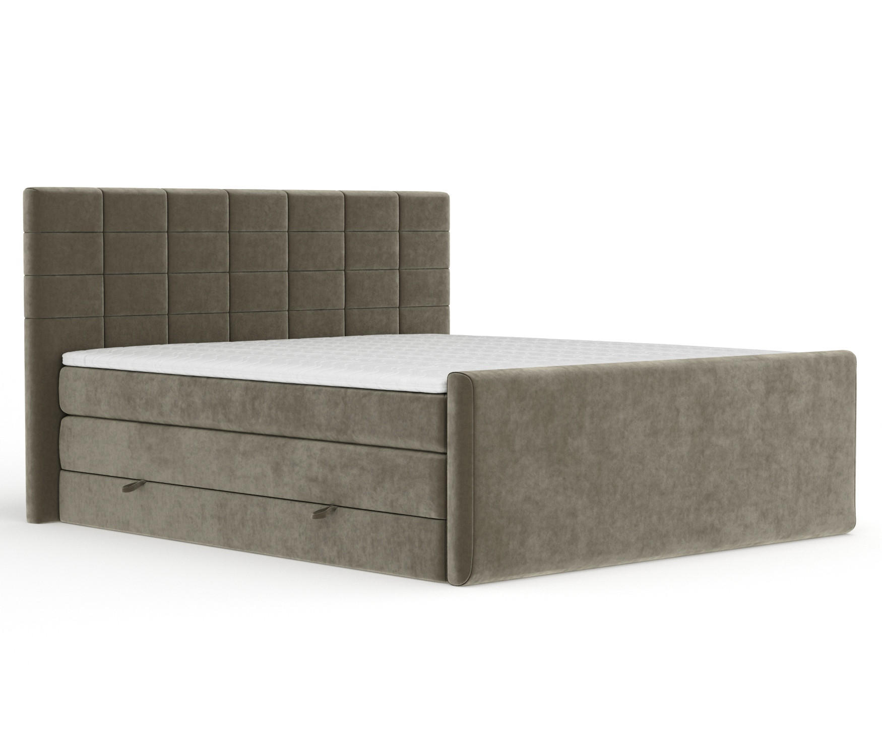 BOXSPRINGBETT Ava Taupe 140/200 cm - Taupe/Schwarz, Holz/Holzwerkstoff (140/200cm) - Maison de Reve