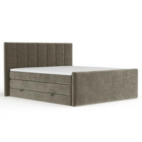 BOXSPRINGBETT Ava Taupe 140/200 cm - Taupe/Schwarz, Holz/Holzwerkstoff (140/200cm) - Maison de Reve