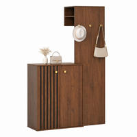 KOMPAKTGARDEROBE mit Schuhschrank 115 x 38,5 x 191,5 cm MDF nussbaumfarben - Braun, Holzwerkstoff (38.5/191.5/115cm) - Beauniv