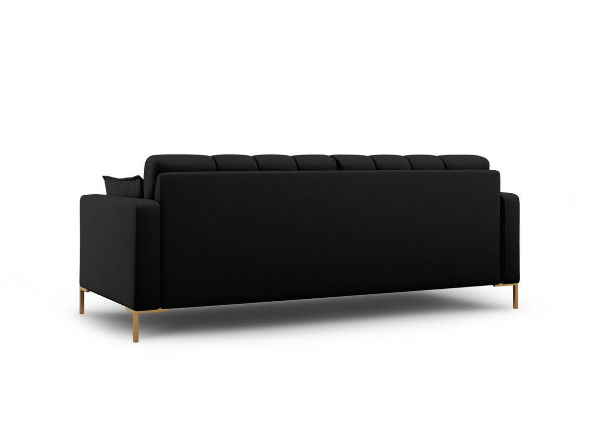 SOFA Mamaia aus strukturiertem Stoff schwarz 3 Sitzplätze - Schwarz, Textil (92/75/177cm) - Micadoni