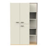 SCHRANK 3 Türen 5 Nischen - Modell CAMILLIA - Grau - 119,7 x 51,5 x 186,9 cm - Grau, Holz (51.5/186.9/119.7cm) - Demeyere