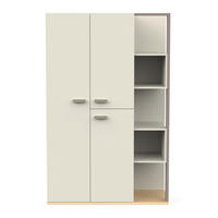 SCHRANK 3 Türen 5 Nischen - Modell CAMILLIA - Grau - 119,7 x 51,5 x 186,9 cm - Grau, Holz (51.5/186.9/119.7cm) - Demeyere