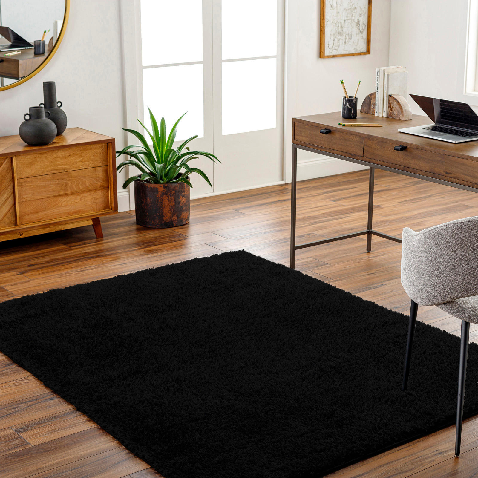 HOCHFLORTEPPICH 200/275 cm Schwarz - Schwarz, Naturmaterialien/Textil (200/275cm) - LIVABLISS