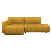 ECKSOFA Furyn O, Seite: Links - Gelb/Schwarz, Holzwerkstoff/Kunststoff (262/145cm) - MIRJAN24