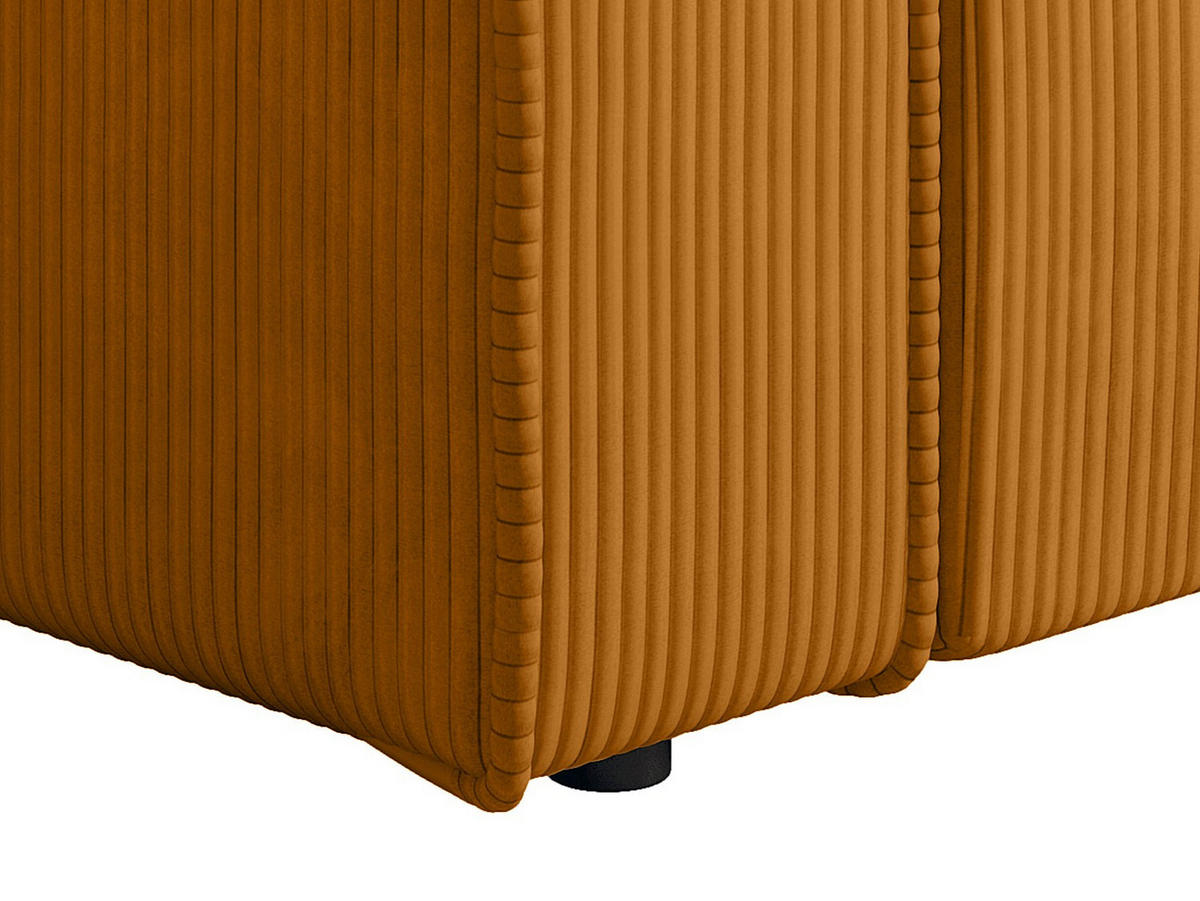 SESSEL mit gerader Rückenlehne - 1 Person - samt - hellorange Amelia - Orange, Textil (120/85/86cm) - Vente-Unique