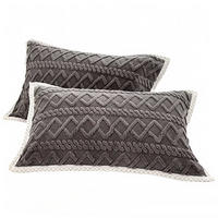 PLÜSCH-KISSENBEZÜGE – 48*74cm – Grau (Paar) - Grau, Textil (48/74cm)