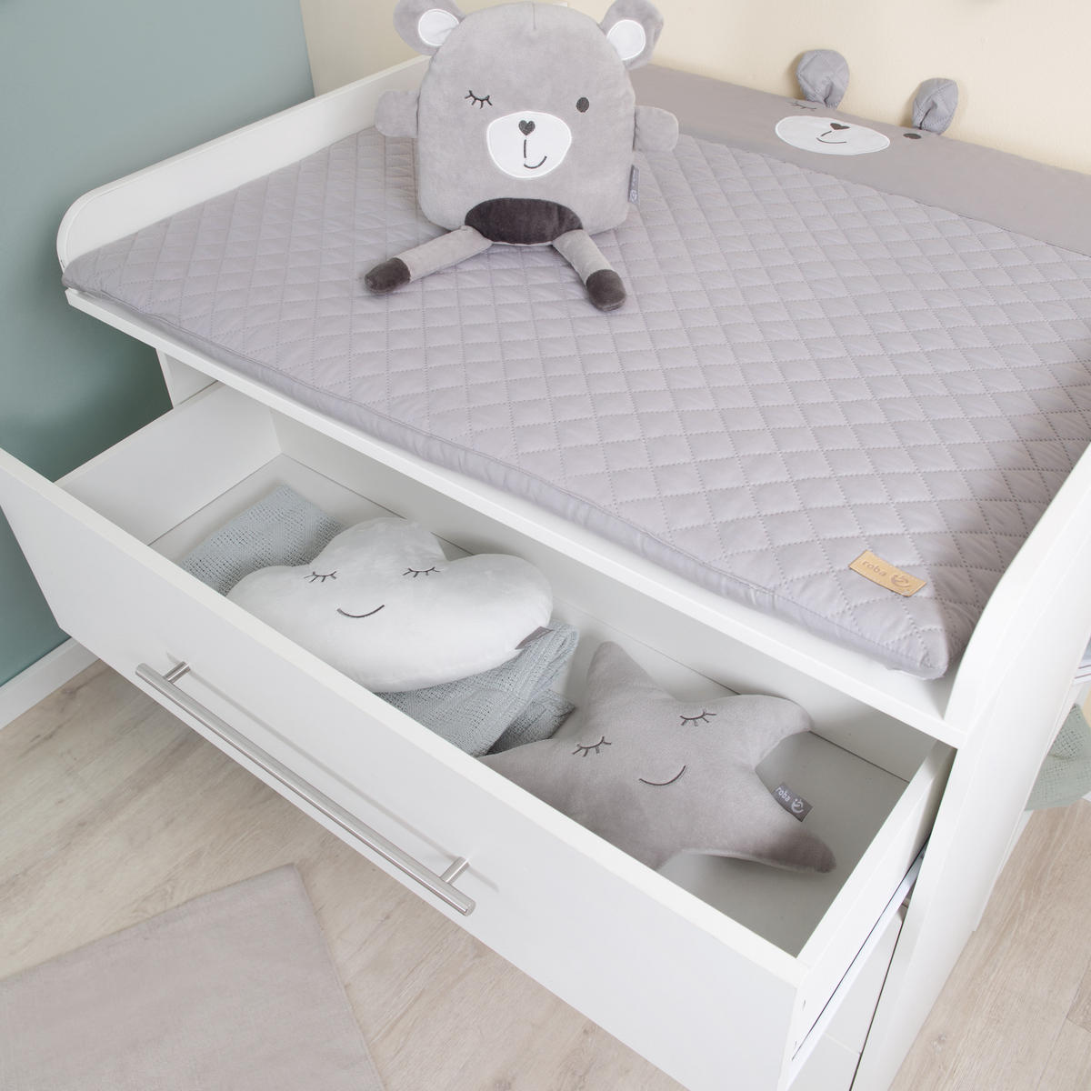 WICKELKOMMODE Maren - Weiß, Holzwerkstoff/Metall (88.5/98/75cm) - Roba