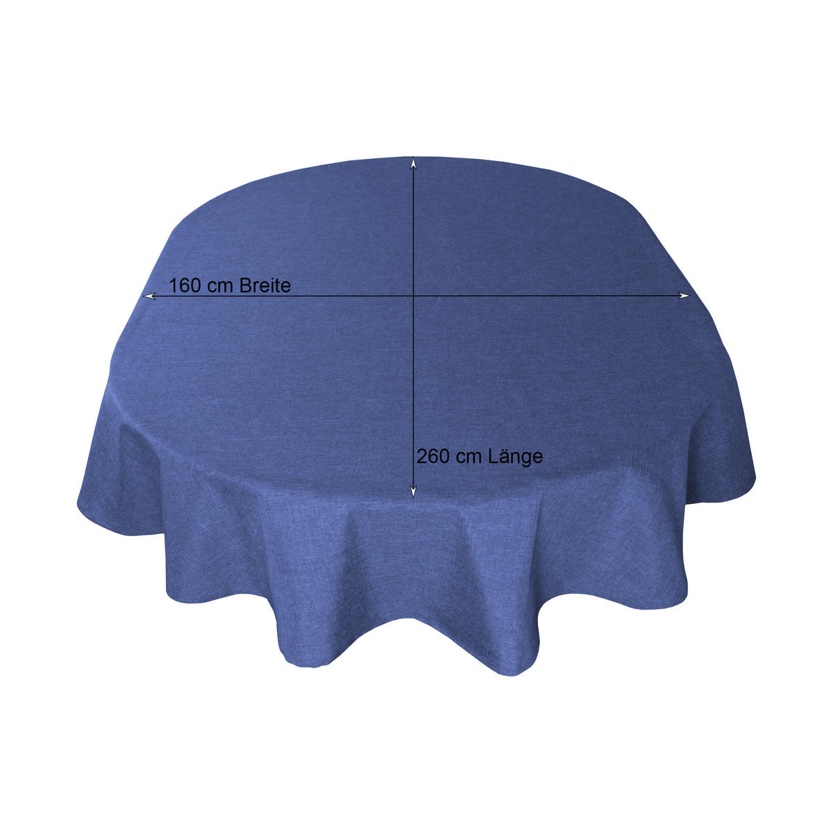 TISCHDECKE Leinenoptik 160/260 cm oval Blau - Blau, Textil (160/260cm) - TiborTex