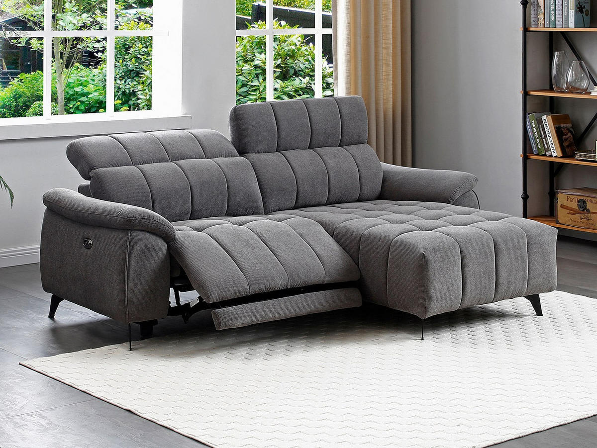 RELAXSOFA - 4 Personen - Stoff, Stoff - Grau - - Grau, Textil (230/79/169cm) - Vente-Unique