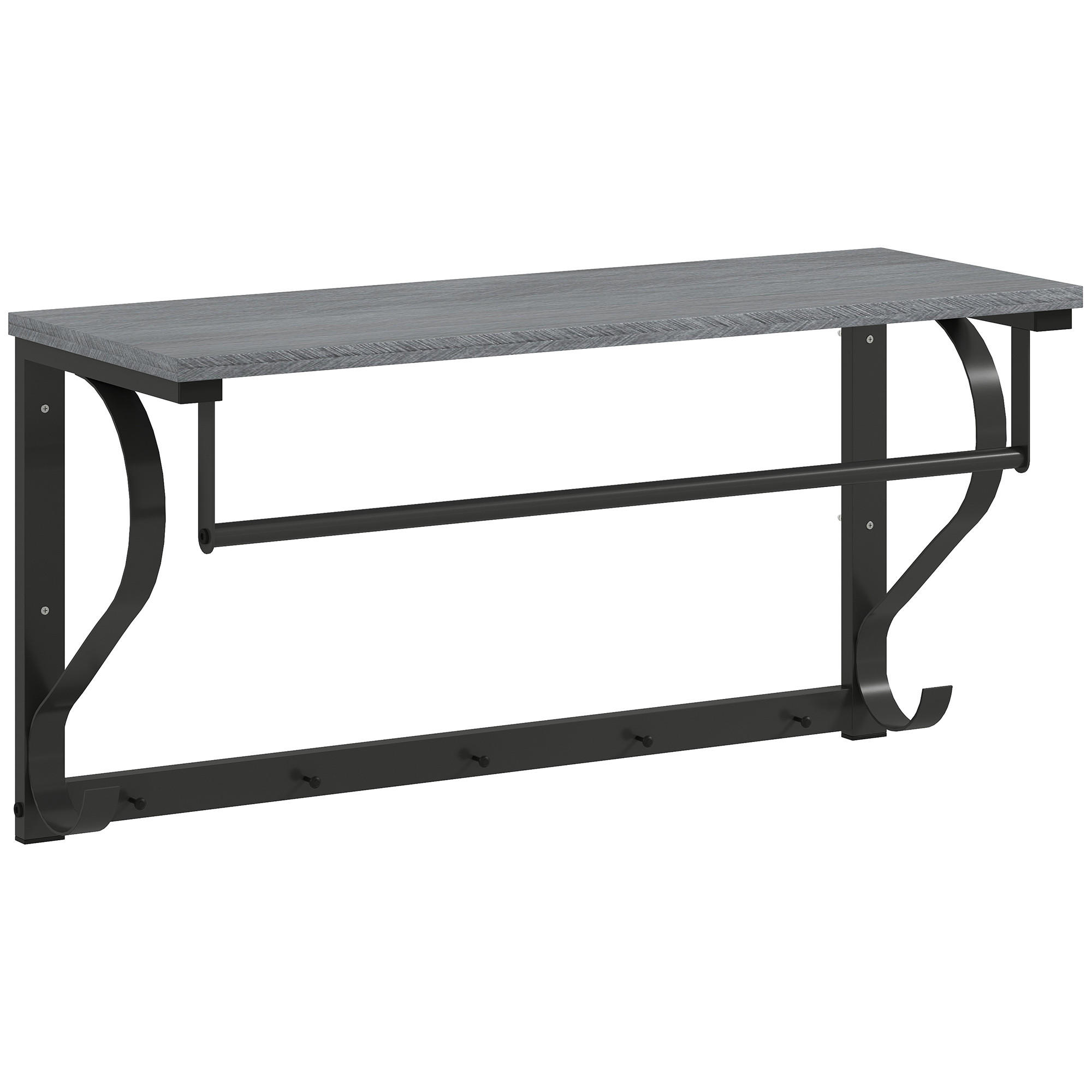 WANDGARDEROBE Grau 1 Stück - Grau, Holzwerkstoff (25/35.4/70cm) - GiPP