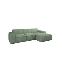 ECKSOFA L-Form Siena Stoff Velo Olive Rechts - Olivgrün, Holz/Kunststoff (266/165cm) - Kaiser Möbel