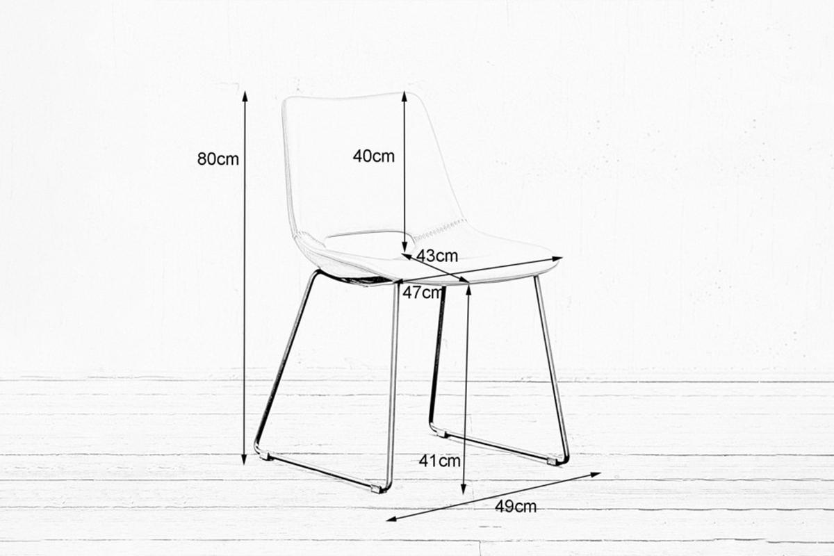 STUHL ASCO Weiß Kunstleder - Weiß, Leder (49/80/55cm) - KAWOLA
