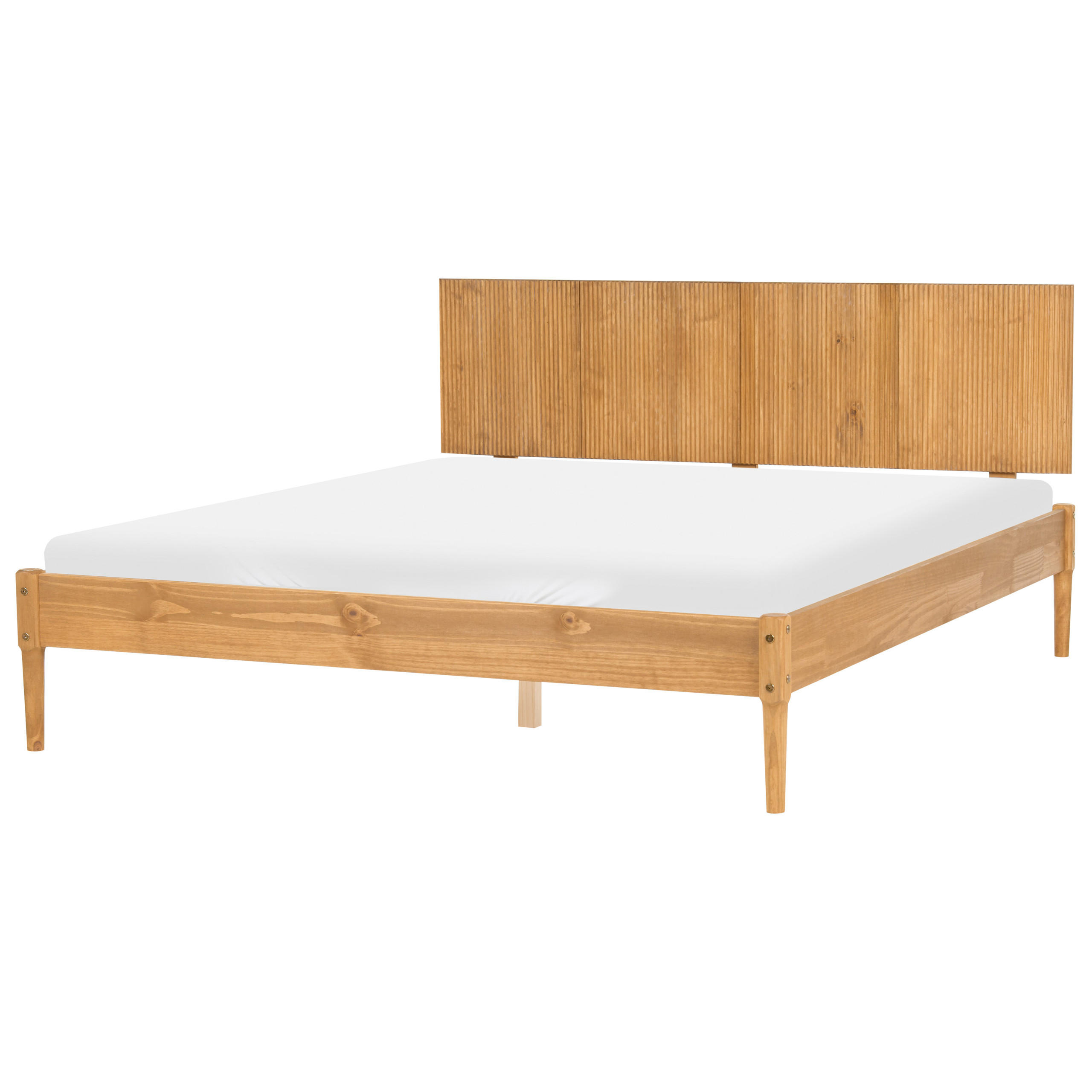 Beliani Bett Hellbraun, Braun 160x200 cm