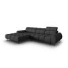 ELEKTRISCHES-ECKSOFA links Alyse aus strukturiertem Stoff dunkelgrau 5 Sitzplätze - Dunkelgrau, Textil (188/295cm) - Micadoni