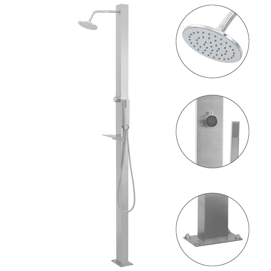 vidaXL Gartendusche Silber 10x210x6.5 cm