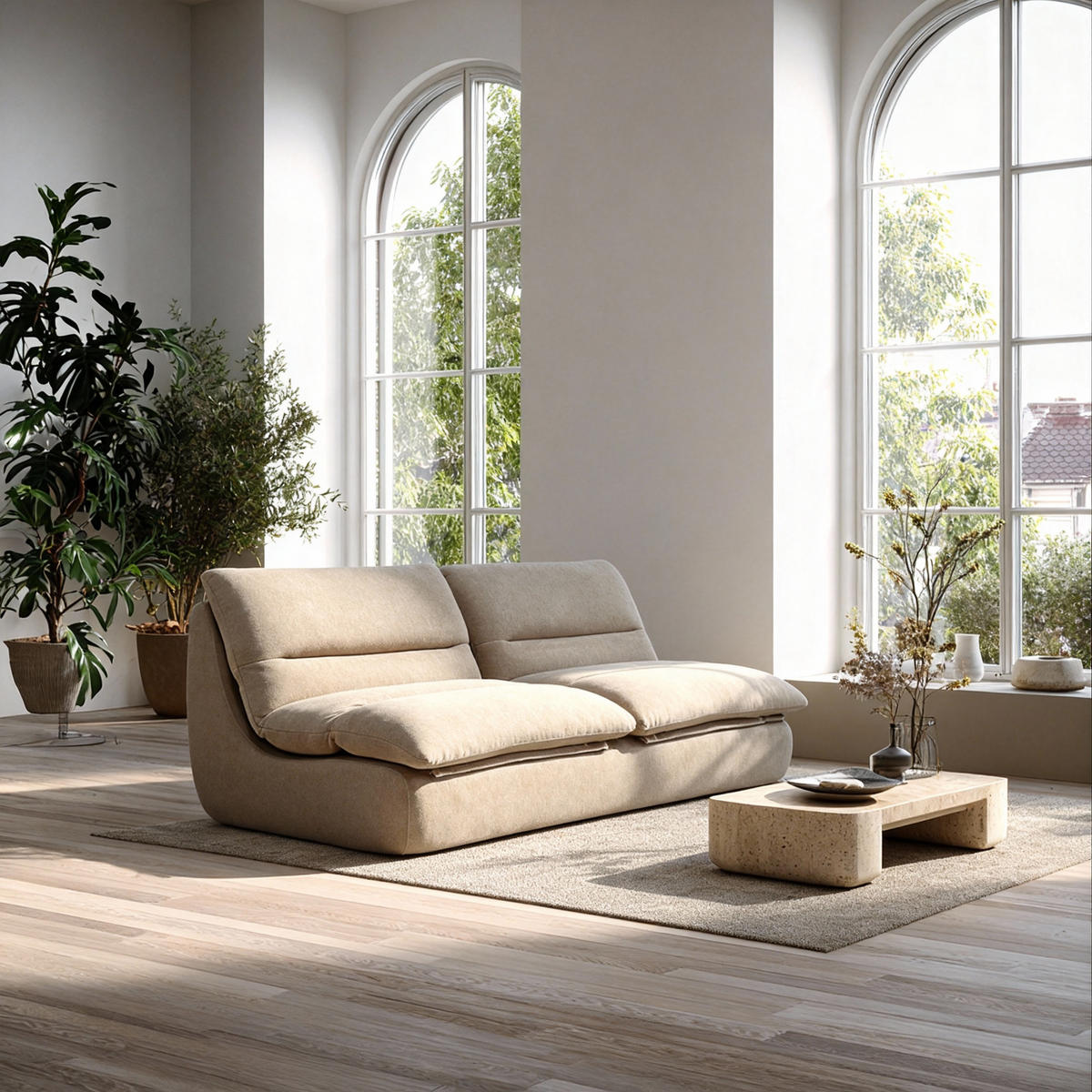 SOFA Nuvia Doppel 2-Sitzer - Sand - Beige, Textil (160/73/100cm) - COCO Living