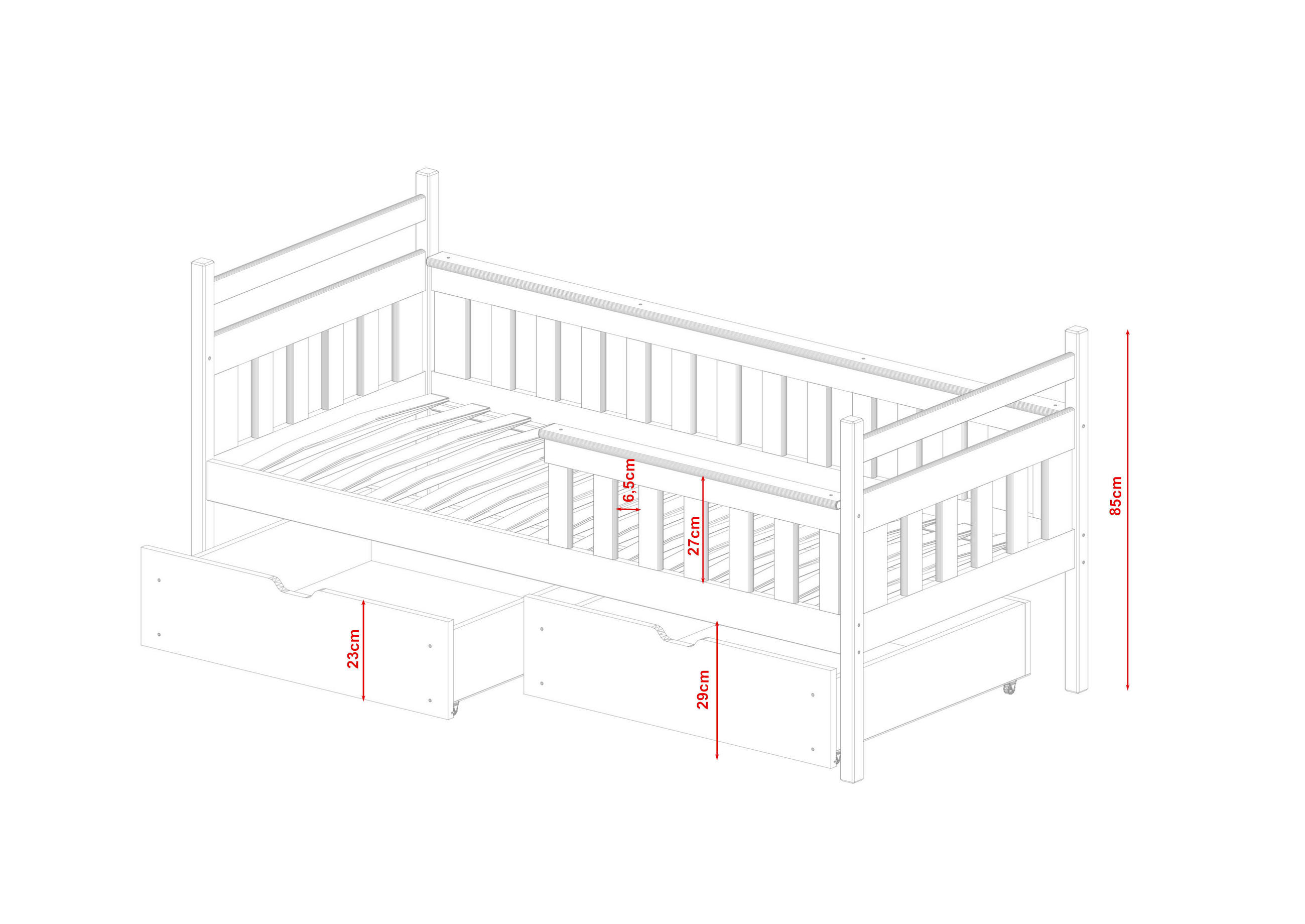 KINDERBETT WEIß - Weiß, Holz (90/200cm) - FURNLUX