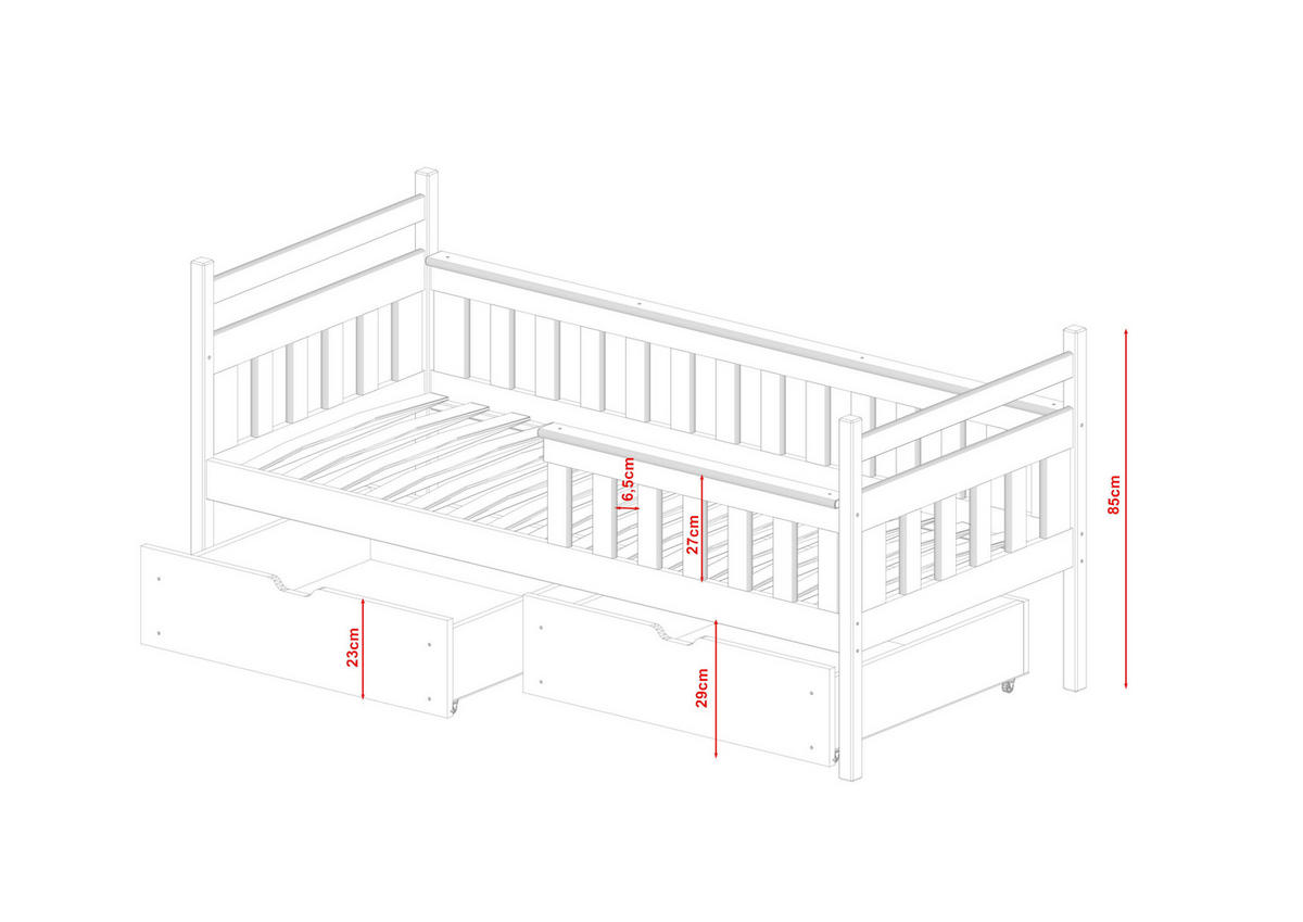 KINDERBETT WEIß - Weiß, Holz (90/200cm) - FURNLUX