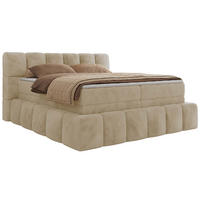 BOXSPRINGBETT NIRA KING 120/200 Creme Plüsch - H3 - Creme, Holz/Textil (120/200cm) - MKS