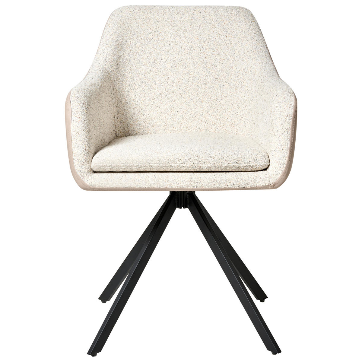 ESSZIMMERSTUHL 2er-Set Hellbeige Lithia - Beige/Schwarz, Textil (58/86/63cm) - Beliani