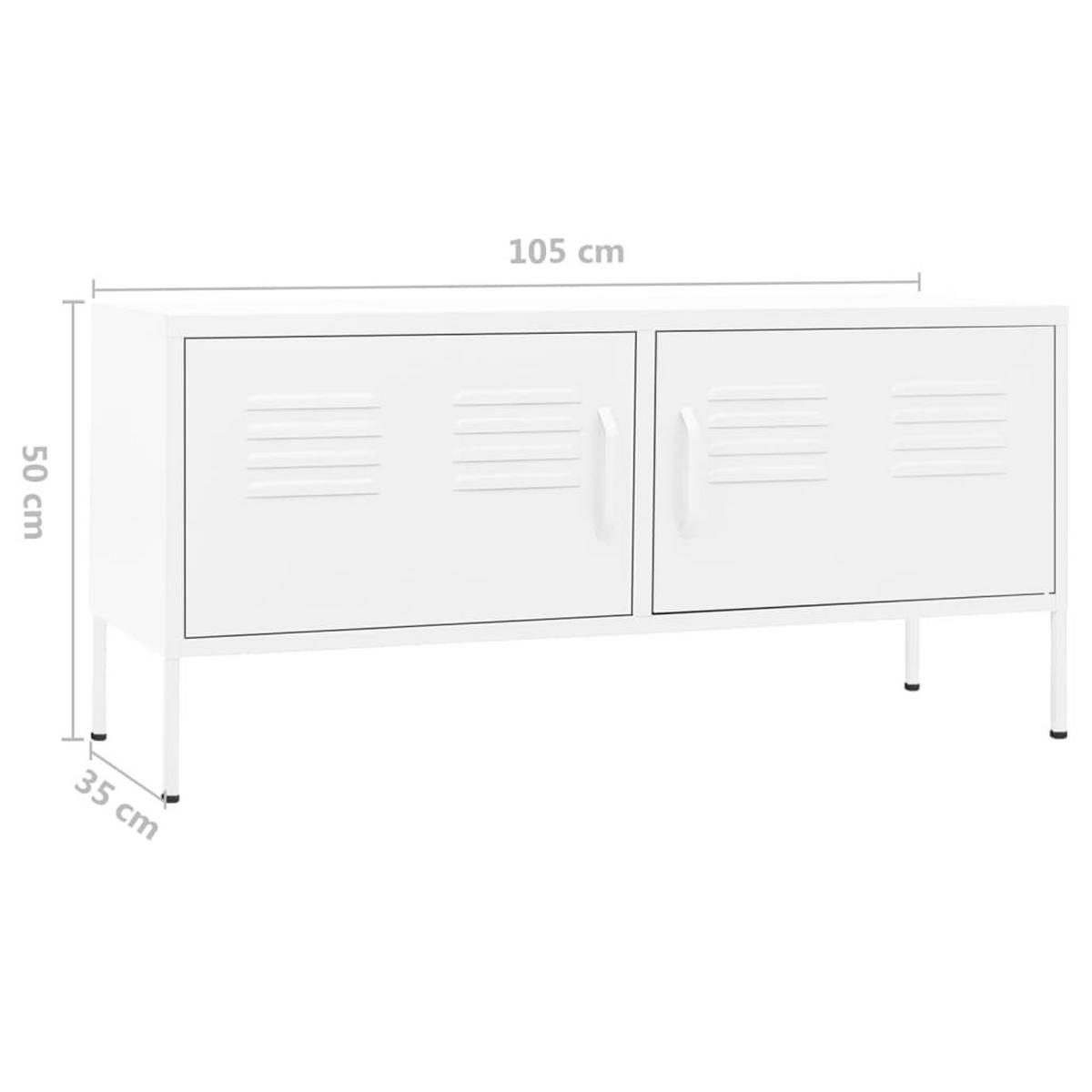 TV-SCHRANK Weiß 105/35/50 Cm Stahl - Weiß, Metall (105/50/35cm) - vidaXL