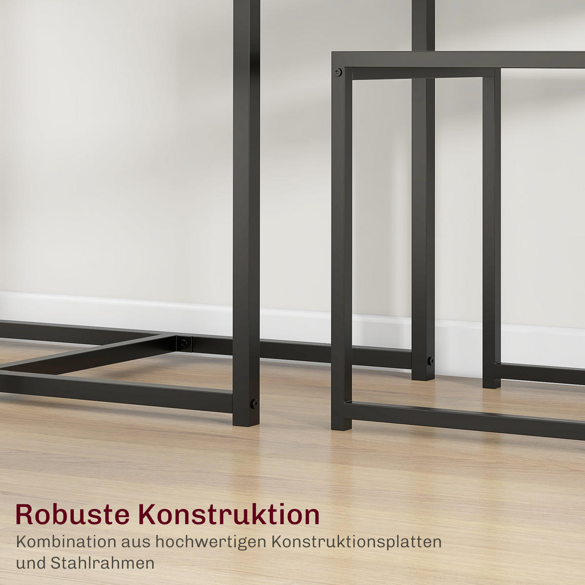ESSGRUPPE 3-teilig aus Metall MDF Grau - Schwarz/Grau, Holzwerkstoff/Metall (47/76/90cm) - HOMCOM