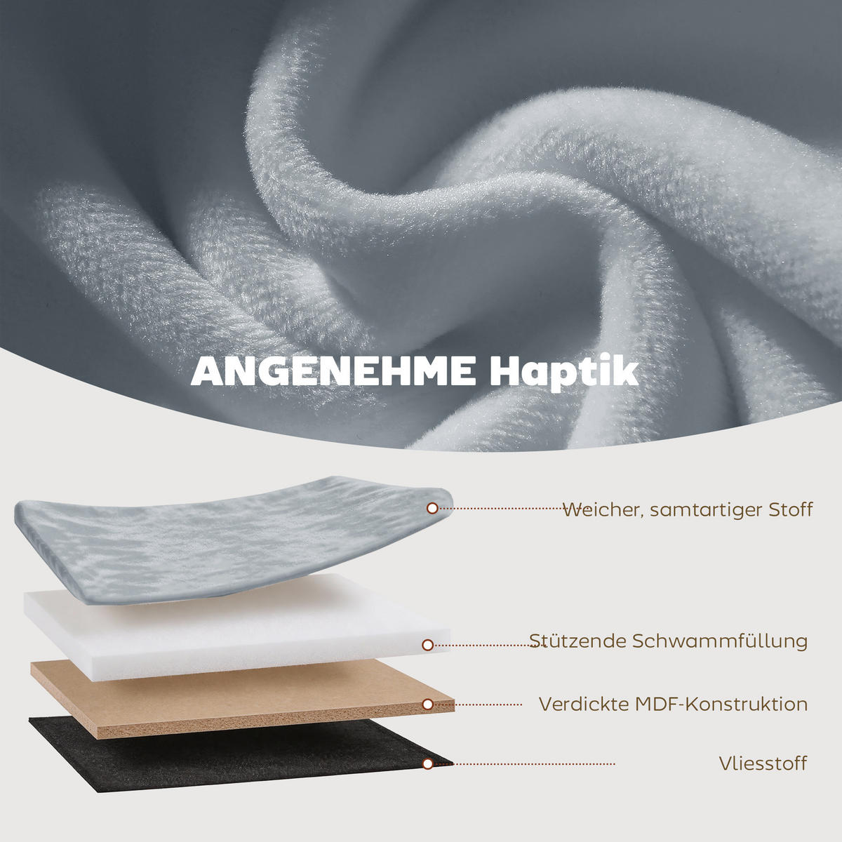 SITZBANK Polyester Dunkelgrau - Dunkelgrau, Textil (38/35/76cm) - HOMCOM