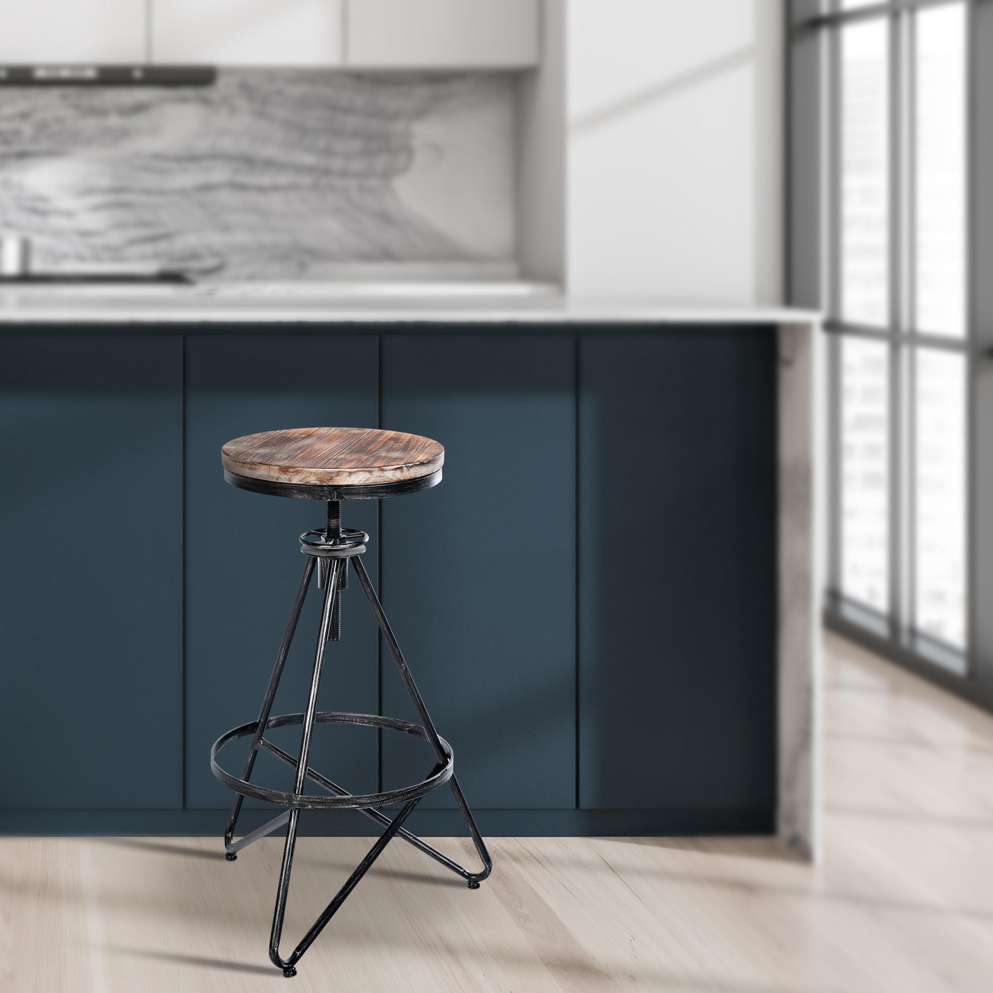 BARHOCKER 2er Set Metall Silber - Silberfarben, Metall (44/67/44cm) - CLP