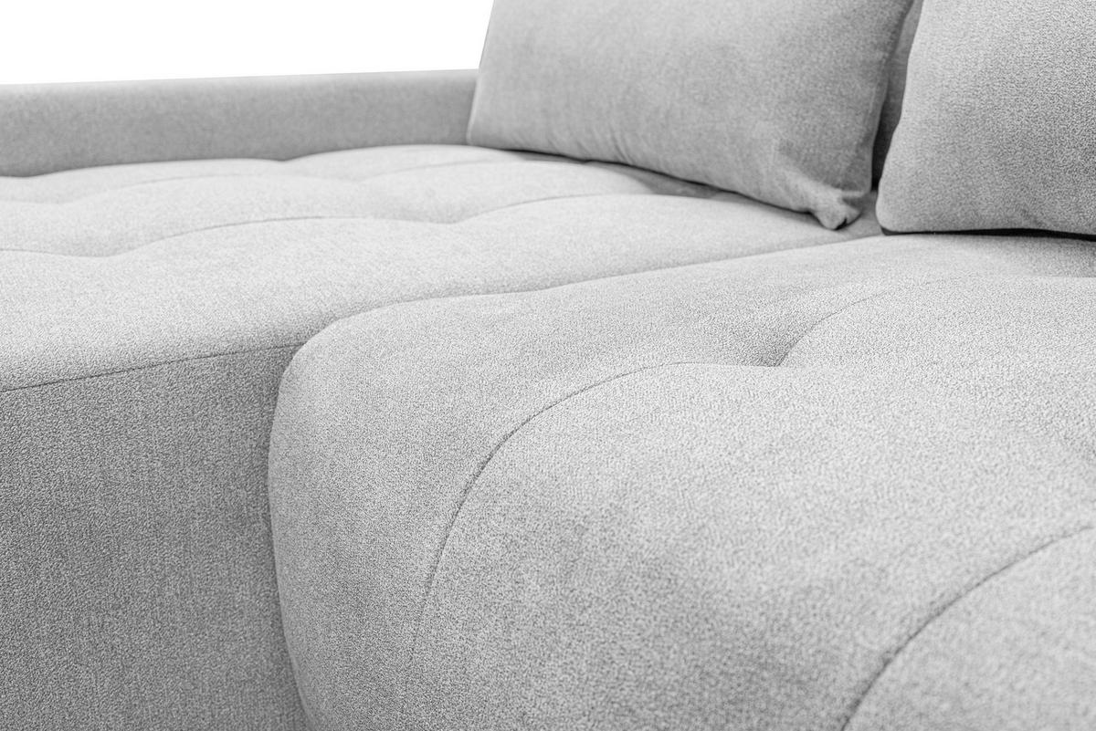 ECKSOFA Bloom mit Bettkasten und Schlaffunktion L-Form - Hellgrau, Textil (267/185cm)