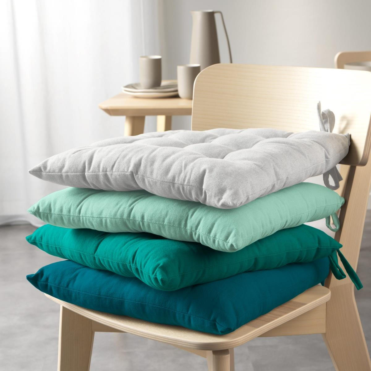 STUHLKISSEN Mistral 40/40 cm - Weiß, Naturmaterialien (40cm) - Douceur d´intérieur