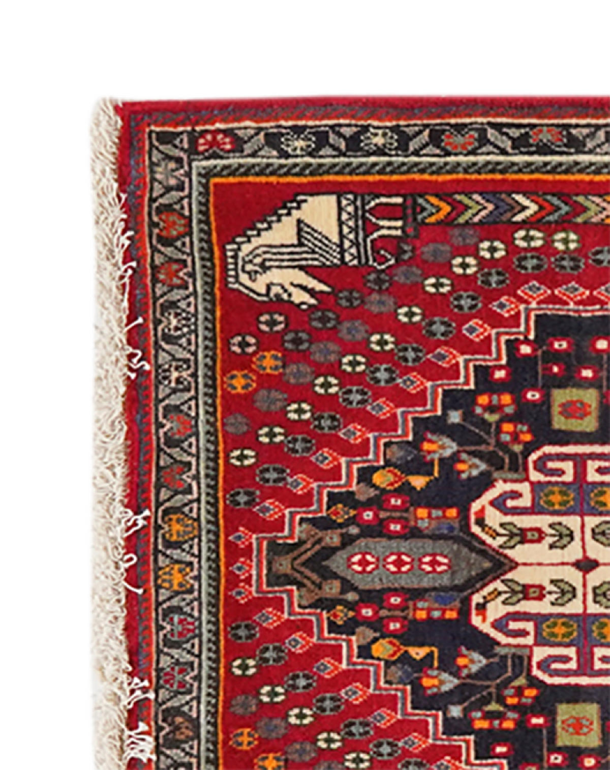 TEPPICH Gashgai Rot 59/63 cm Schurwolle - Rot, Textil (63/59cm) - Looma