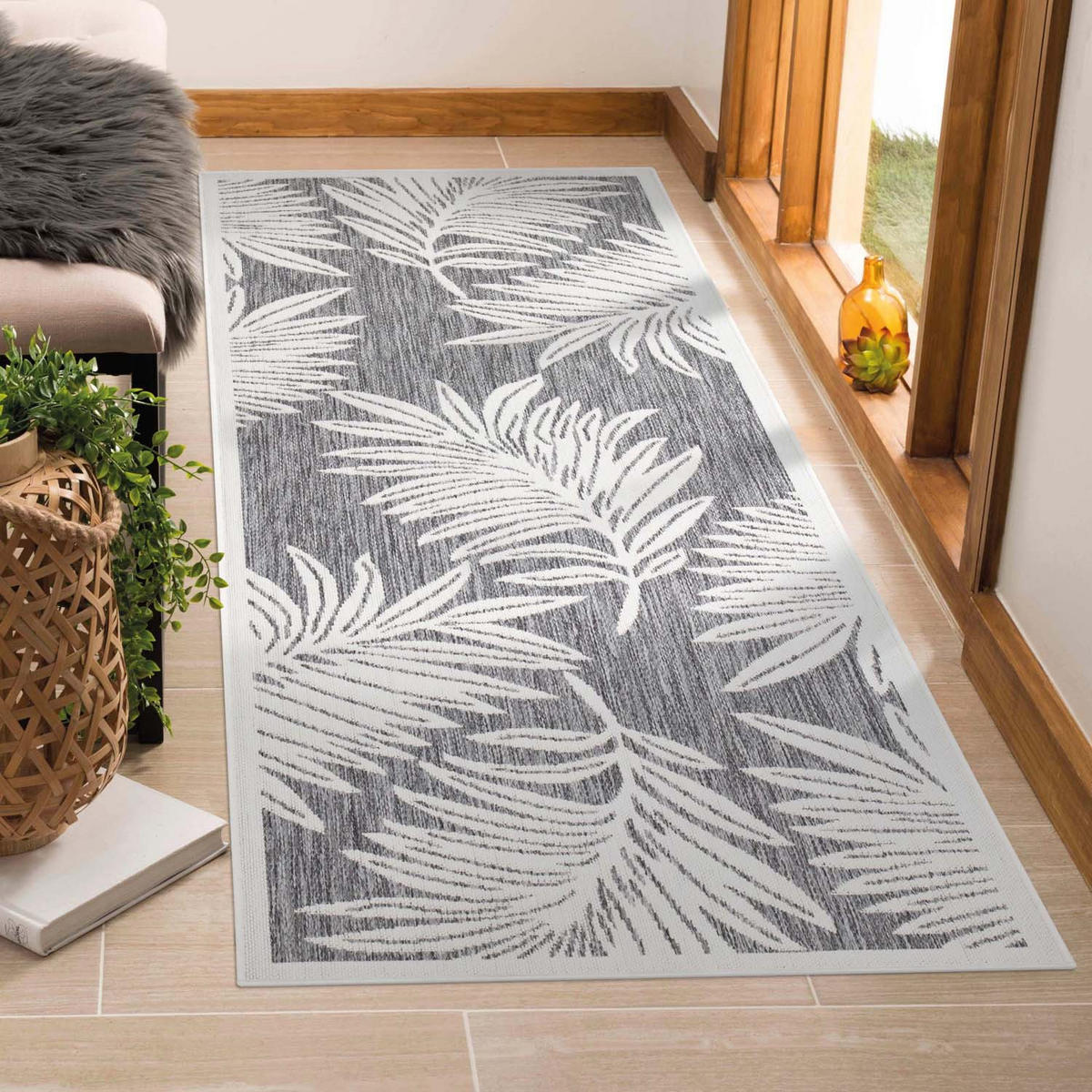 OUTDOOR-TEPPICH Sun 468 Grau 80x250 cm - Grau, Textil (80/250cm) - carpet city