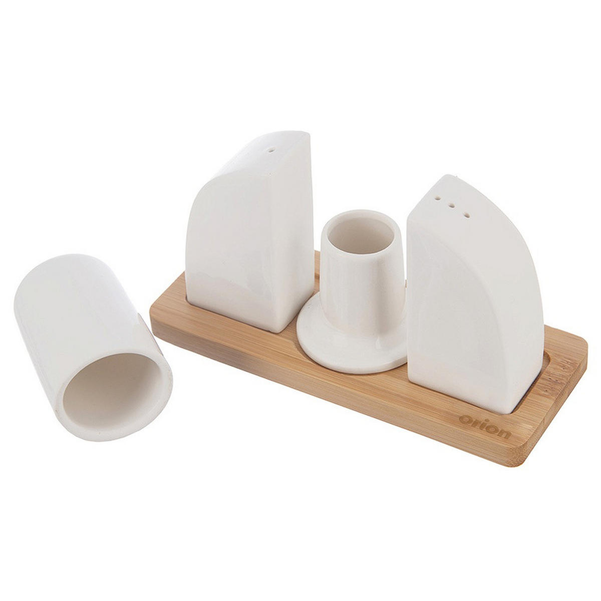 SALZ/PFEFFER-SET Porzellan/Zahnstocherhalter 4-tlg. Weiß - Weiß, Keramik (6.5/8.5/16cm) - Orion 