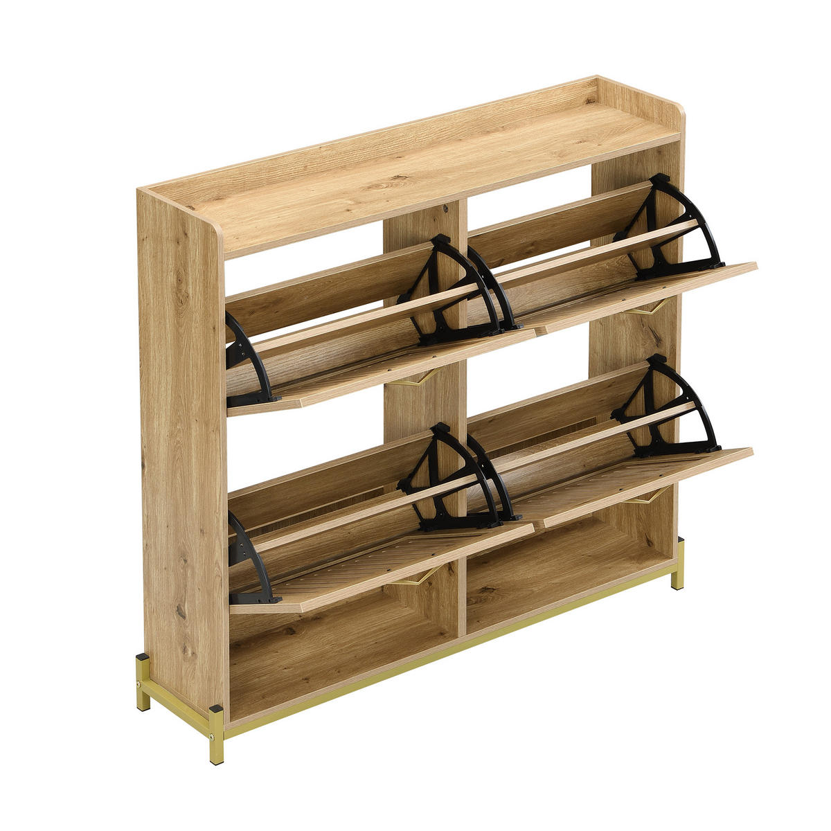 SCHUHSCHRANK Holzfarbe 108,5/24/100 cm - Naturfarben, Holzwerkstoff (108.5/100/24cm) - PANGIVO