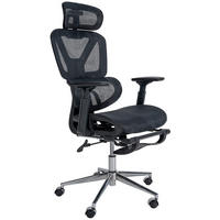 CHEFSESSEL Stoff Schwarz - Chromfarben/Schwarz, Kunststoff/Textil (65/123/68cm) - CLP