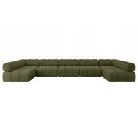 WOHNLANDSCHAFT modulares Sofa Garvo-U3 - 475x190x70 cm Grün Bouclé - Grün, Holzwerkstoff/Textil (475/70/190cm) - ALTDECOR