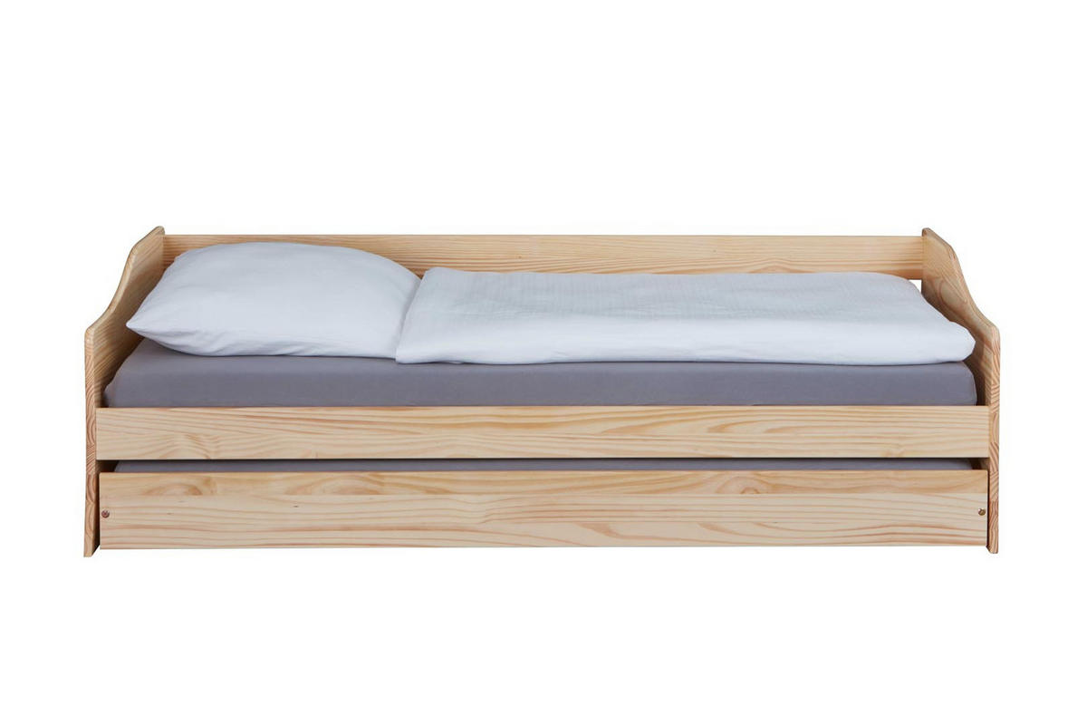 BETT Holz - Naturfarben, Holz (90/200cm) - ebuy24