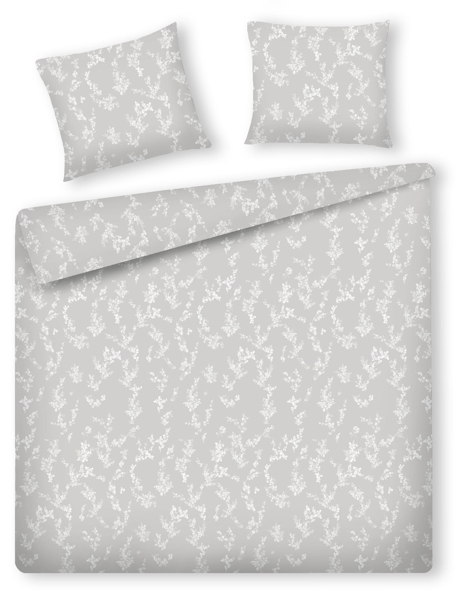 BETTWÄSCHE Vive - Hellgrau, Textil (160/200cm) - home&you