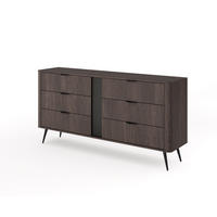 KOMMODE Arvis Eiche Dunin, mit Schubladen - Eichefarben/Schwarz, Holzwerkstoff (163/81/38cm) - Bettso