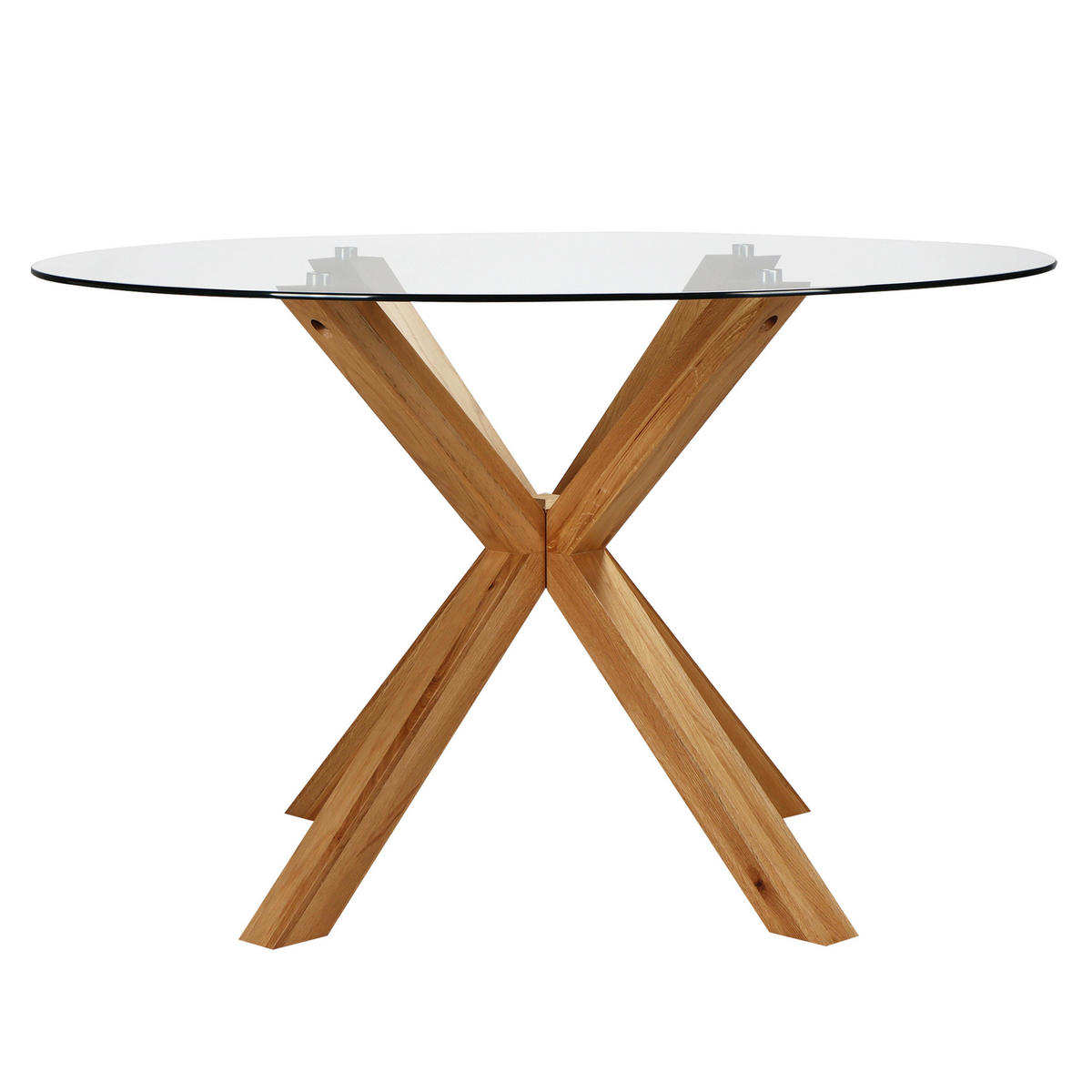 ESSTISCH, Eicheholz - Braun, Glas (120/120/75cm) - Oviala