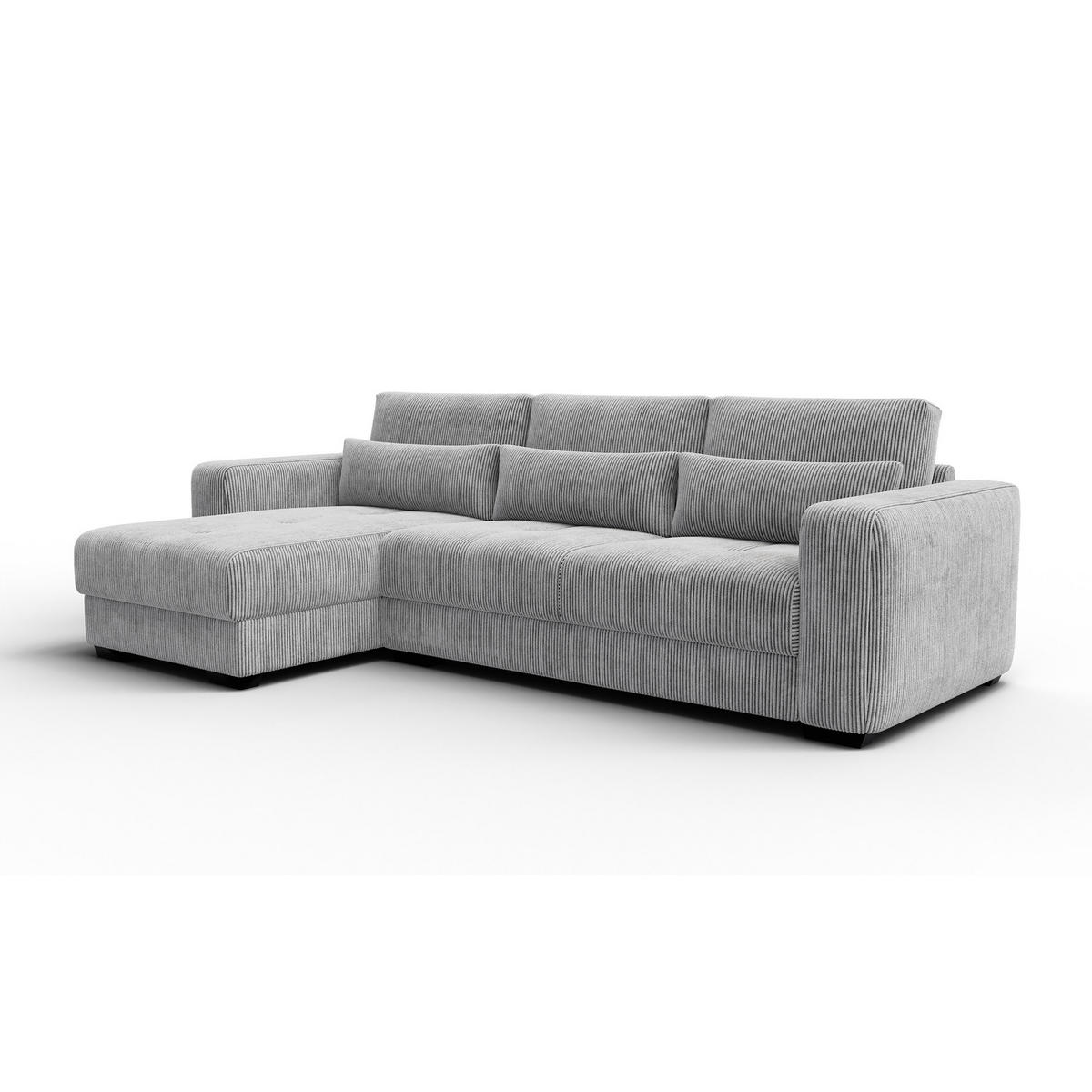 ECKSOFA OLI 4-Sitzer links, hellgrau - Hellgrau, Holz/Textil (295/172cm) - Courtois Laville