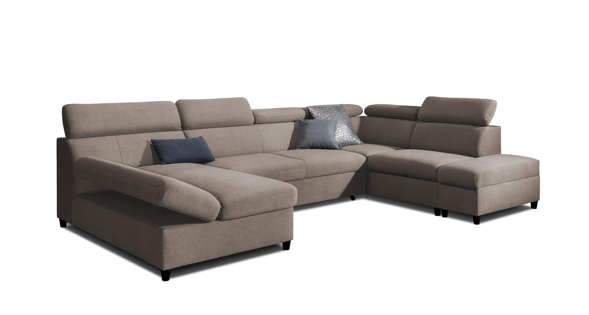 WOHNLANDSCHAFT Schlafsofa Anton - Taupe, Holzwerkstoff/Textil (342/96/205cm) - Fun Möbel