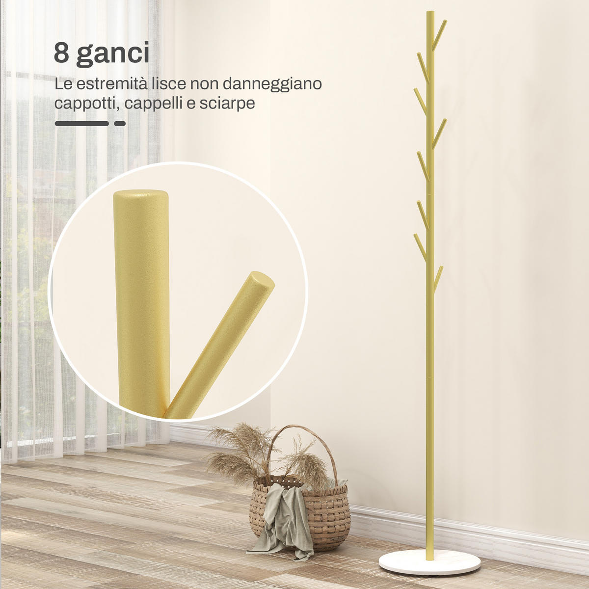 GARDEROBENSTÄNDER Goldfarben 1 Stück - Goldfarben, Metall (32/164/32cm) - GiPP