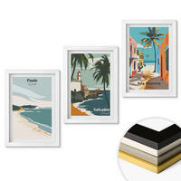 WANDBILDER 3er-Set - 20x30 cm Weißer Rahmen - Tropische Strände und Palmen - Weiß, Kunststoff (20/30cm) - ArtPrintCave