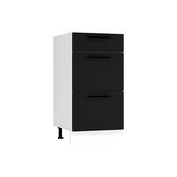 UNTERSCHRANK D40S3 - Morvex - 3 Schubladen für effiziente Organisation - Schwarz, Holz/Metall (40/82/52.4cm) - ROYAL24_MARKT