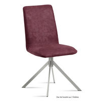 ESSZIMMERSTUHL (2er-Set) Dorice 47x92x60 Edelstahl/Marsala - Edelstahlfarben/Brombeere, Kunststoff (60/92/47cm) - 58aufmkessel